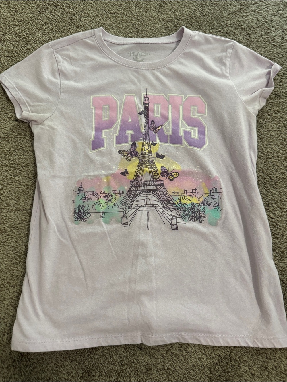 The Children's Place Light Lavender Paris Graphic Tee